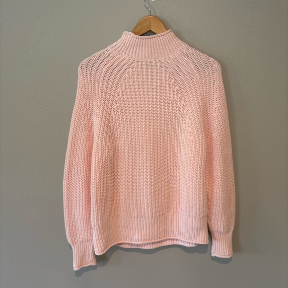 J. CREW Women’s Woven Knit Pale Pink Long Sleeve Turtleneck Sweater Size XS - Picture 2 of 9
